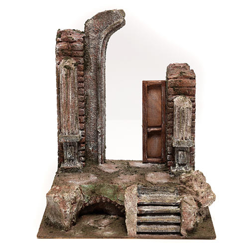 Temple with half round arch and door 30x25x20 cm 1