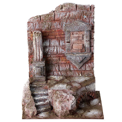 Temple entrance ruins 25x20x15 cm for nativity scene 1