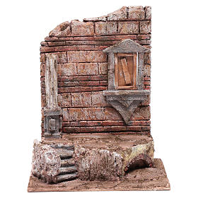 Ruínas de templo, entrada com janela miniatura para presépio 30x25x20 cm