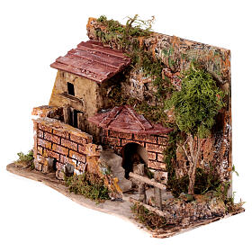 plaster house with woodshed 20x25x15 cm
