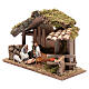 Hütte aus Holz mit Feuerstelle 25x35x15 cm s2