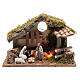Wooden hut with fire  25x35x15 cm s1