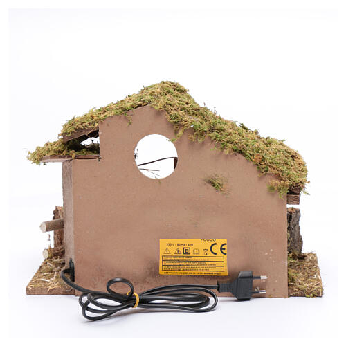 Capanna in legno con fuoco 25x35x15 cm 5