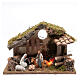 Capanna in legno con fuoco 25x35x15 cm s1