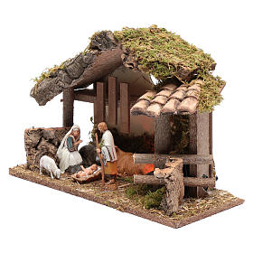 Cabanas e Grutas para Presépio: Cabana de madeira com fogueira 25x35x15 cm