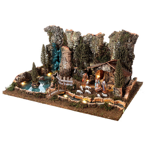 Paesaggio con fiume luminoso 25x55x35 cm 3