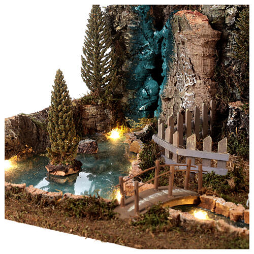Paesaggio con fiume luminoso 25x55x35 cm 4