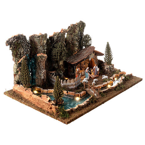 Paesaggio con fiume luminoso 25x55x35 cm 5