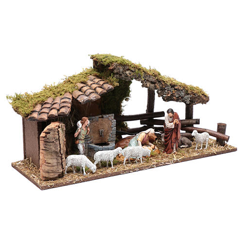 Wooden hut with fountain 25x55x20 cm 3
