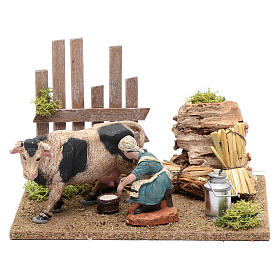 Mungitrice con mucca 15x20x15 cm