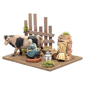 Mungitrice con mucca 15x20x15 cm