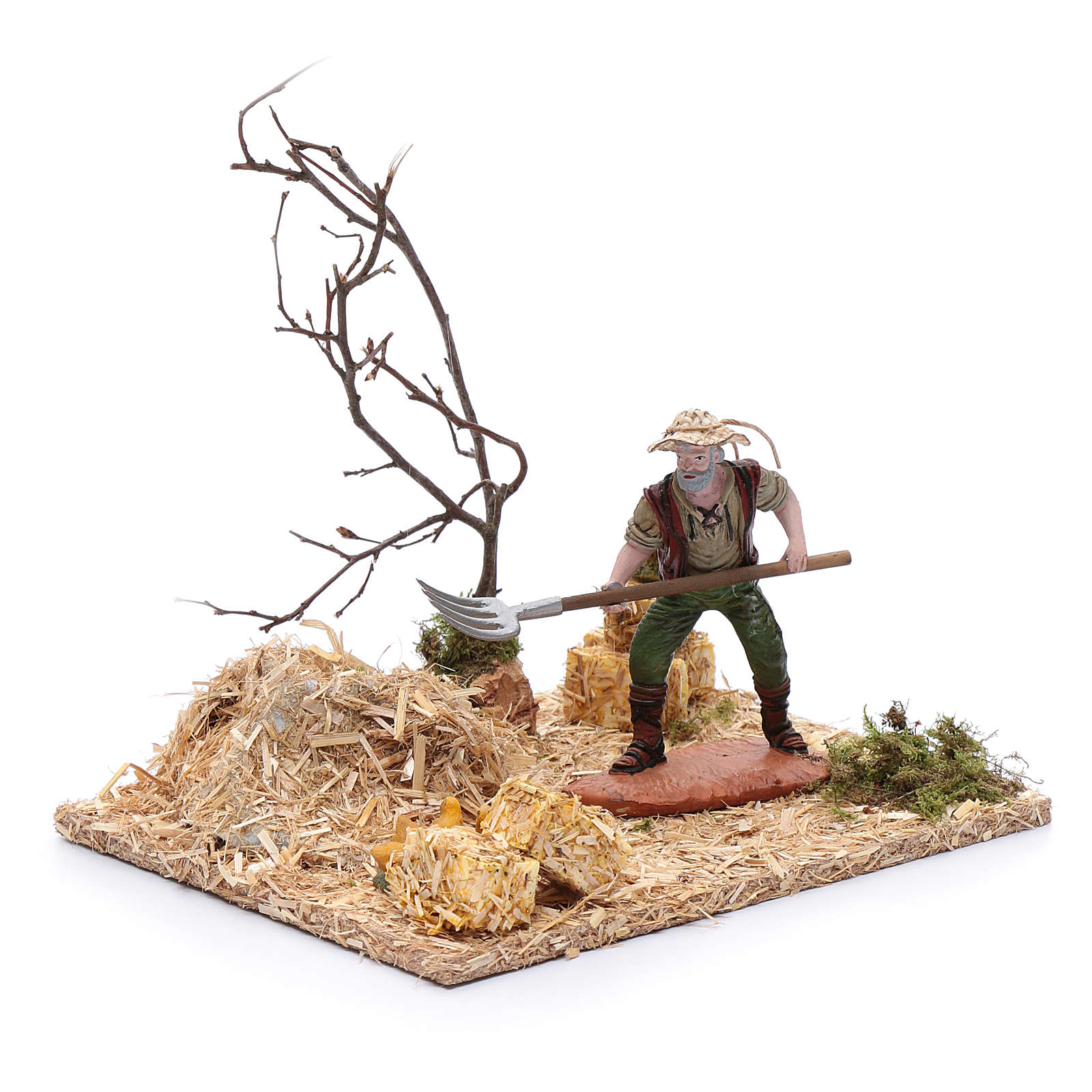 Farmer With Pitchfork 20x20x15 Cm Online Sales On HOLYART Co Uk   Farmer With Pitchfork 20x20x15 Cm 