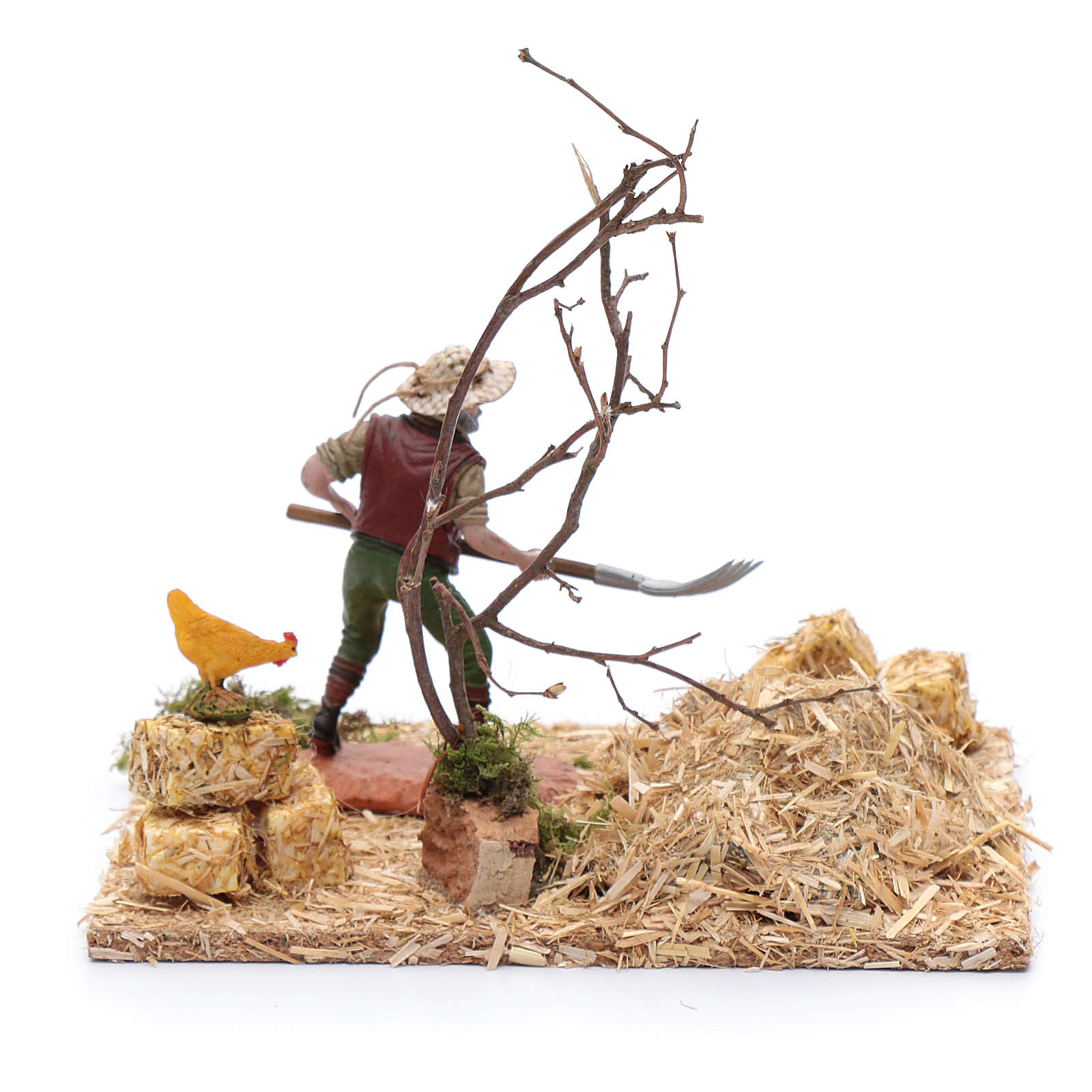 Farmer With Pitchfork 20x20x15 Cm Online Sales On HOLYART Com   Farmer With Pitchfork 20x20x15 Cm 