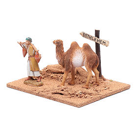 Pilger mit Kamel und Szene 10x20x15cm