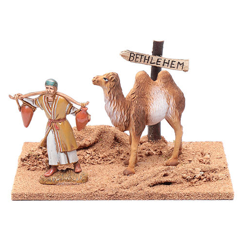 Pilger mit Kamel und Szene 10x20x15cm 1