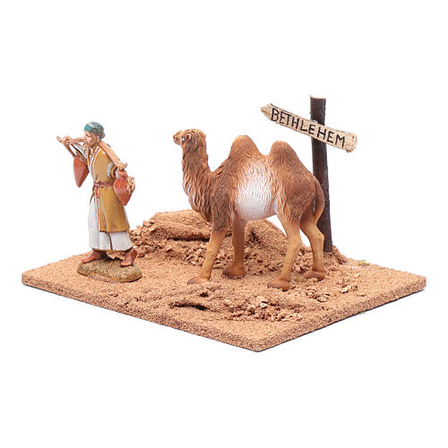 Pilger mit Kamel und Szene 10x20x15cm 2