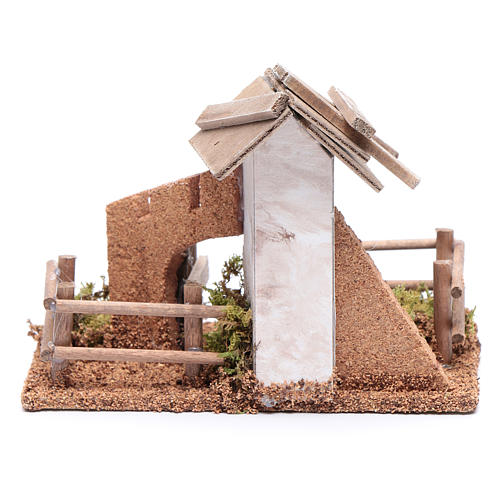 Little house with fence for nativity scene 10x15x10 cm 4