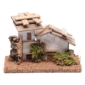 Little wooden and plaster house 10x15x10 cm