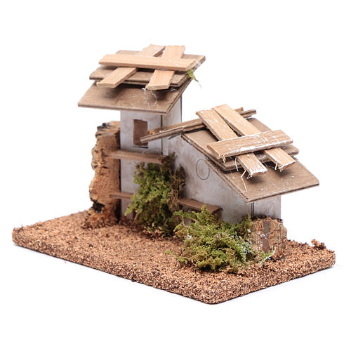 Little wooden and plaster house 10x15x10 cm 2