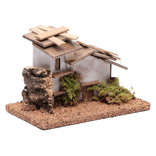 Little wooden and plaster house 10x15x10 cm 3