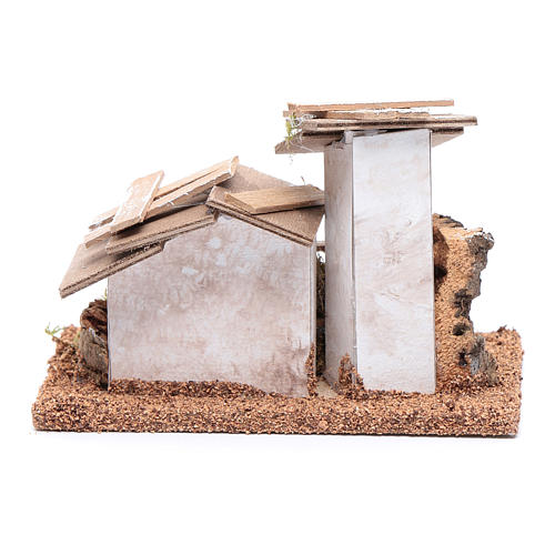 Little wooden and plaster house 10x15x10 cm 4
