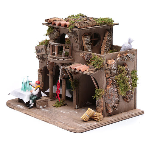 Inn with drinker for nativity scene 20x30x20 cm 2