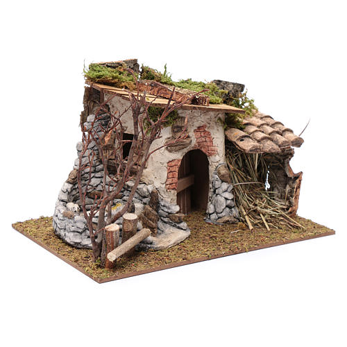 Farmhouse in gypsum with olive grove for nativity scene  20x30x25 cm 3