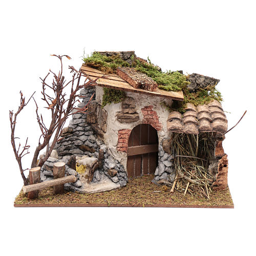 Farmhouse in gypsum with olive grove for nativity scene  20x30x25 cm 1