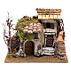 Casa rural com vegetação miniatura presépio gesso 25x30x25 cm s1