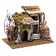 Casa rural com vegetação miniatura presépio gesso 25x30x25 cm s3