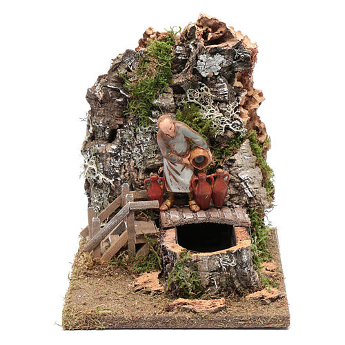 Fountain with innkeeper for nativity scene 20x25x15 cm | online sales ...