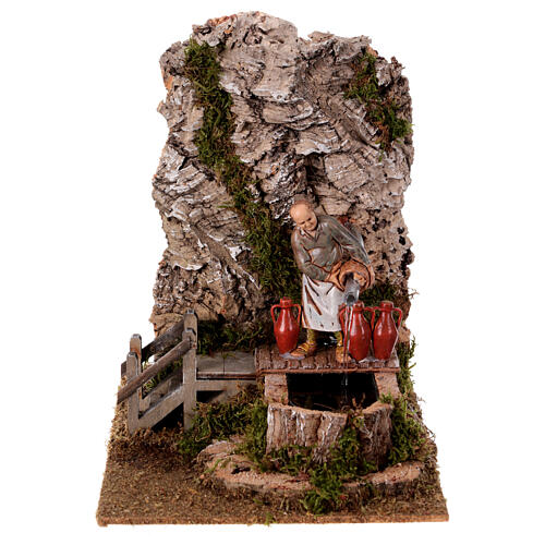 Fountain with innkeeper for nativity scene 20x25x15 cm 1