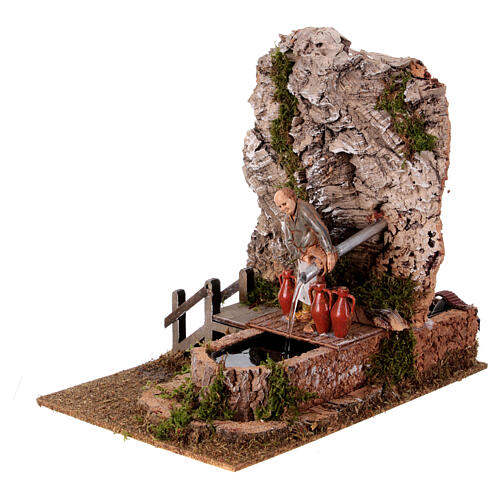 Fountain with innkeeper for nativity scene 20x25x15 cm 2