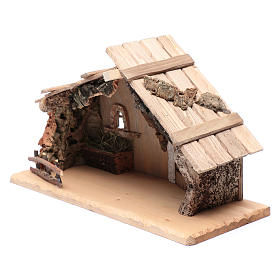 Empty hut in solid wood and cork 25x45x20 cm