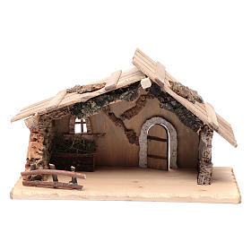 Empty hut in solid wood and cork 25x45x20 cm