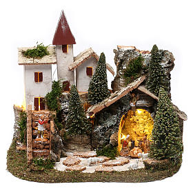 Cabanas e Grutas para Presépio: Aldeia nórdica para presépio 20x25x20 cm