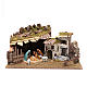 Stable and farmhouse in gypsum for nativity scene 30x60x40 cm s1