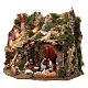Nativity Scene village with fountain, lights, fire 40x60x45 cm s2