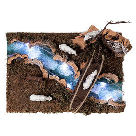 Bridges, streams and fences for Nativity scene: River section with flock 15x25x20 cm