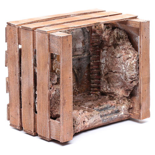 Capanna in cassetta legno 15x20x15 cm presepe 10 cm 3