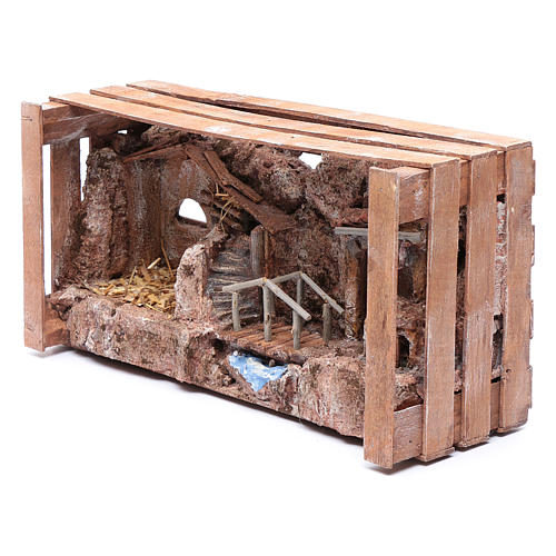 cave in wooden box for nativity scene 20x35x15 cm 6