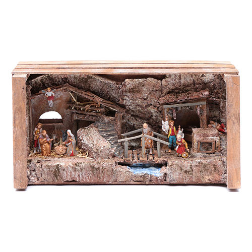 cave in wooden box for nativity scene 20x35x15 cm 1