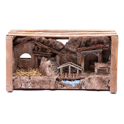 cave in wooden box for nativity scene 20x35x15 cm 5