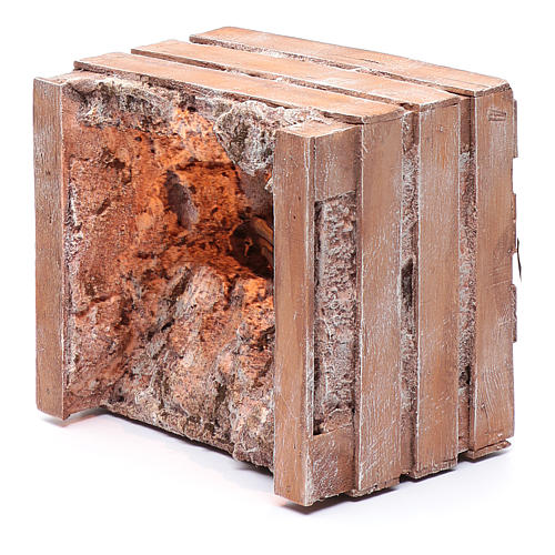 cave with trough in wooden box 15x20x15 cm 6