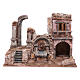 Nativity scene cave with fountain and temple ruins 35x50x30 cm s1