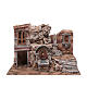 Nativity scene cave with fountain and stairs 35x50x30 cm s1