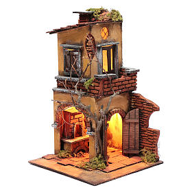House with double arch for nativity scene setting 30x20x20 cm