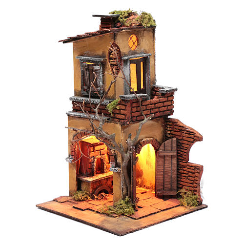 House with double arch for nativity scene setting 30x20x20 cm 2