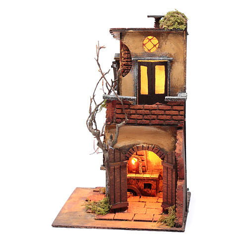 House with double arch for nativity scene setting 30x20x20 cm 3