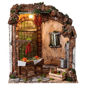 Setting with fruit store for Neapolitan nativity scene